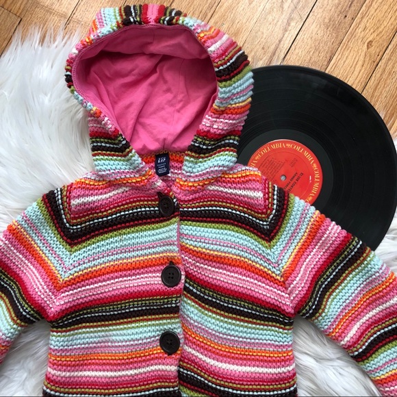 GAP Other - 🥑babyGap Girls’ Sweater 4 Jacket Buttons Rainbow
